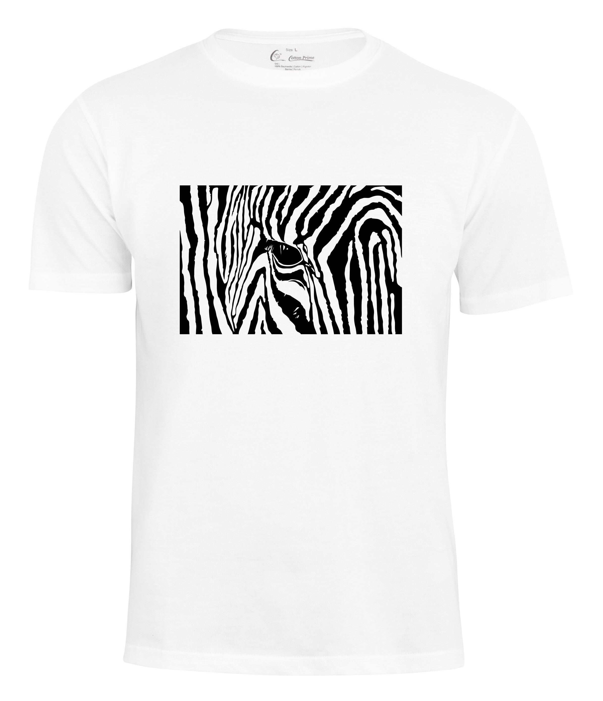 Cotton Prime® T-Shirt Black & White Zebra Eye