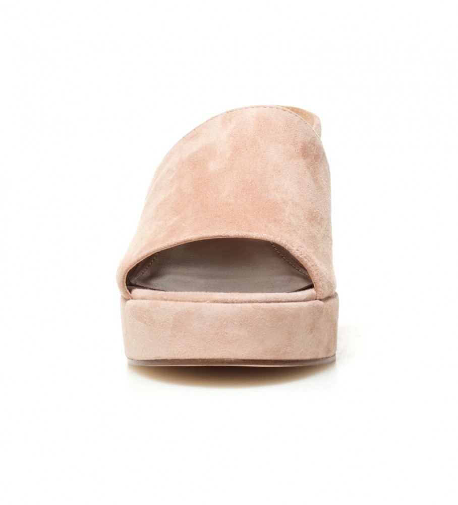 Tamanco Steve Madden Relax em couro rosa - Altura do salto: 9 cm -