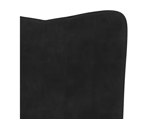 Chaise à bascule avec repose-pied Noir Velours