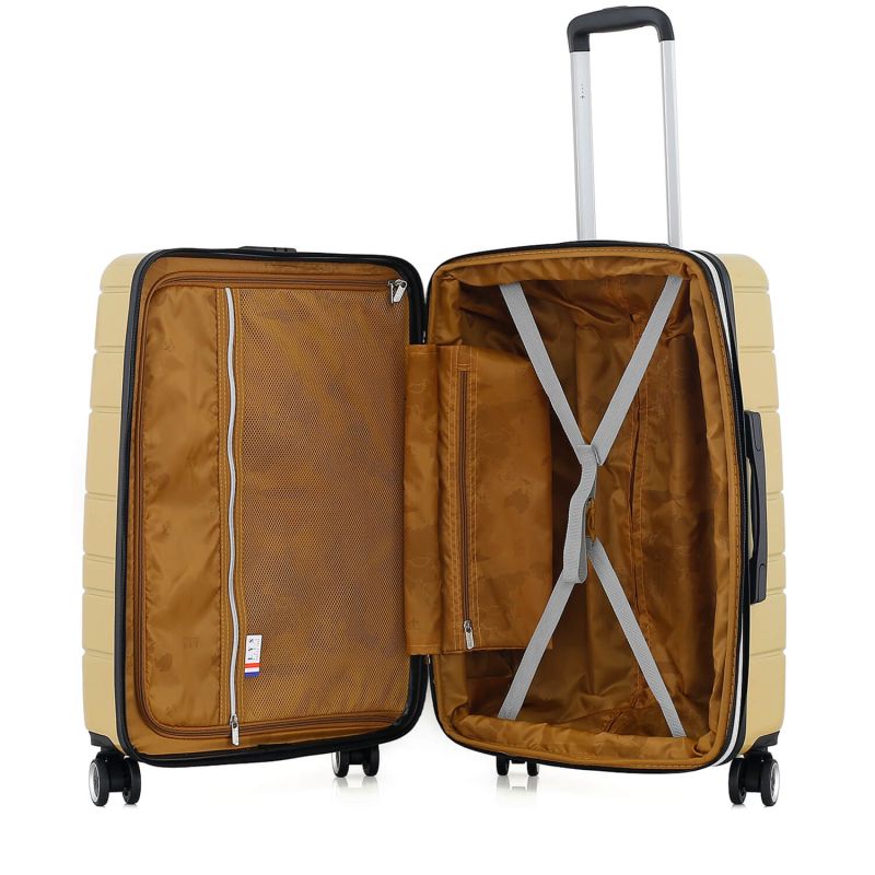 Lot de 3 valises rigides 395 Extensibles 55, 66 et 76 cm Moutarde