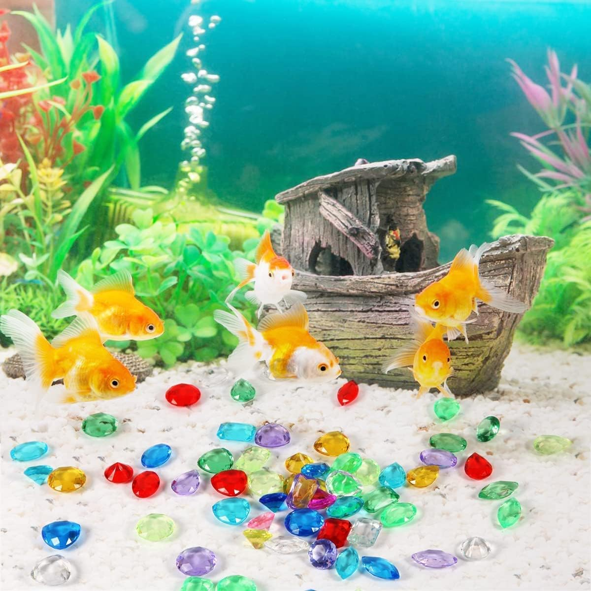 (50er Set) 3D Perlen DIY Bastel Steine Tisch Deko Party / Geburtstag / Hochzeit - Bunt