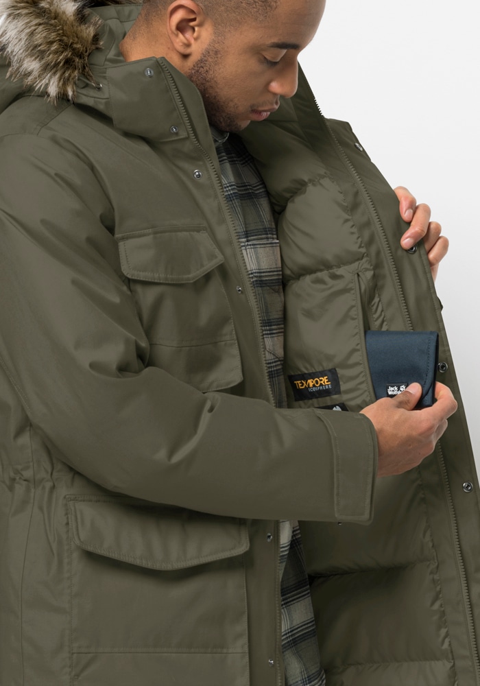 Jack Wolfskin Funktionsparka »WINTERFROST DOWN PARKA M« mit Kapuze