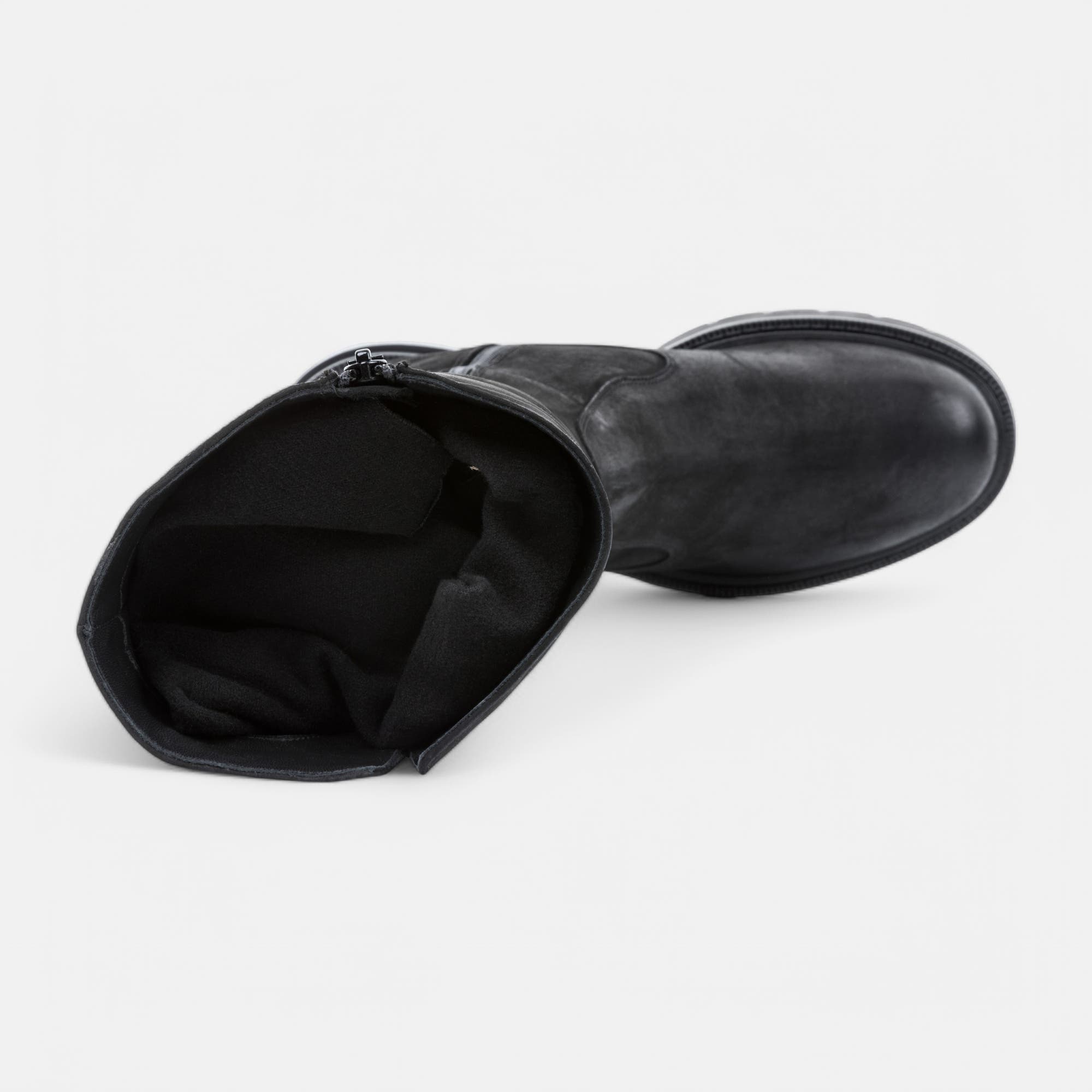 Bottes à talon Femme en cuir noir