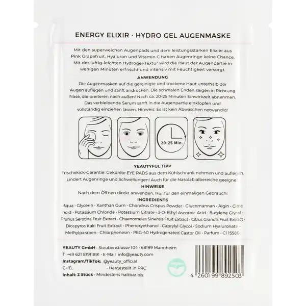 Eye Pad Mask Energy Elixir