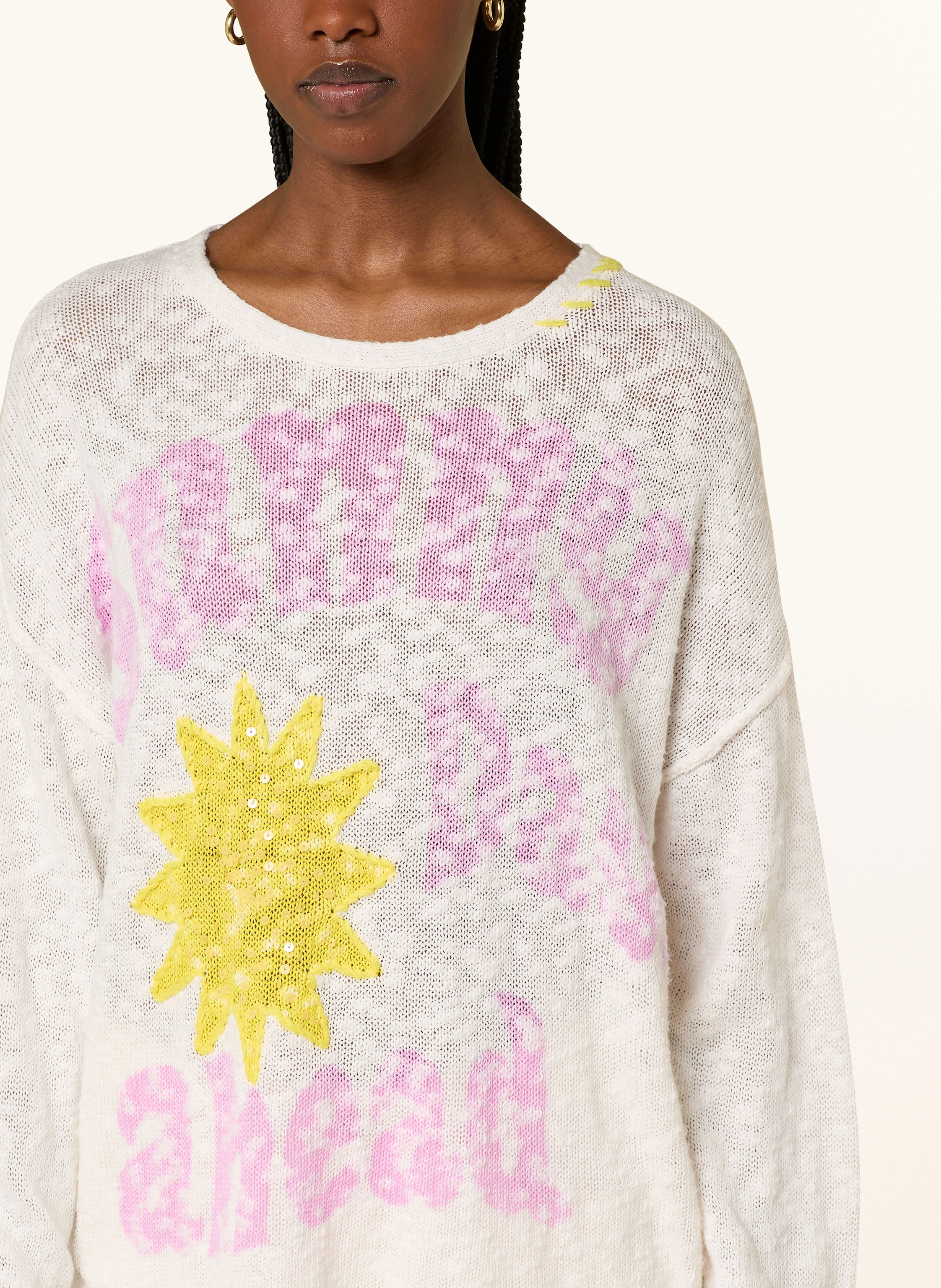 Grace Pullover mit Leinen und Pailletten
