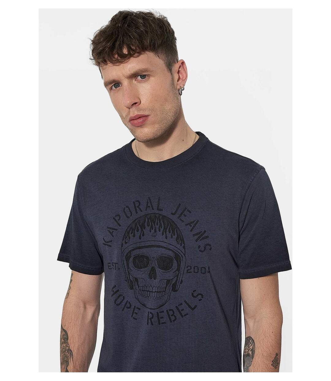 Tee shirt printé tête de mort  -  Kaporal - Homme