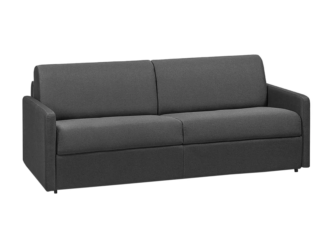 Canapé 4 places convertible express en tissu gris - Couchage 160 cm - Matelas 22 cm CALIFE