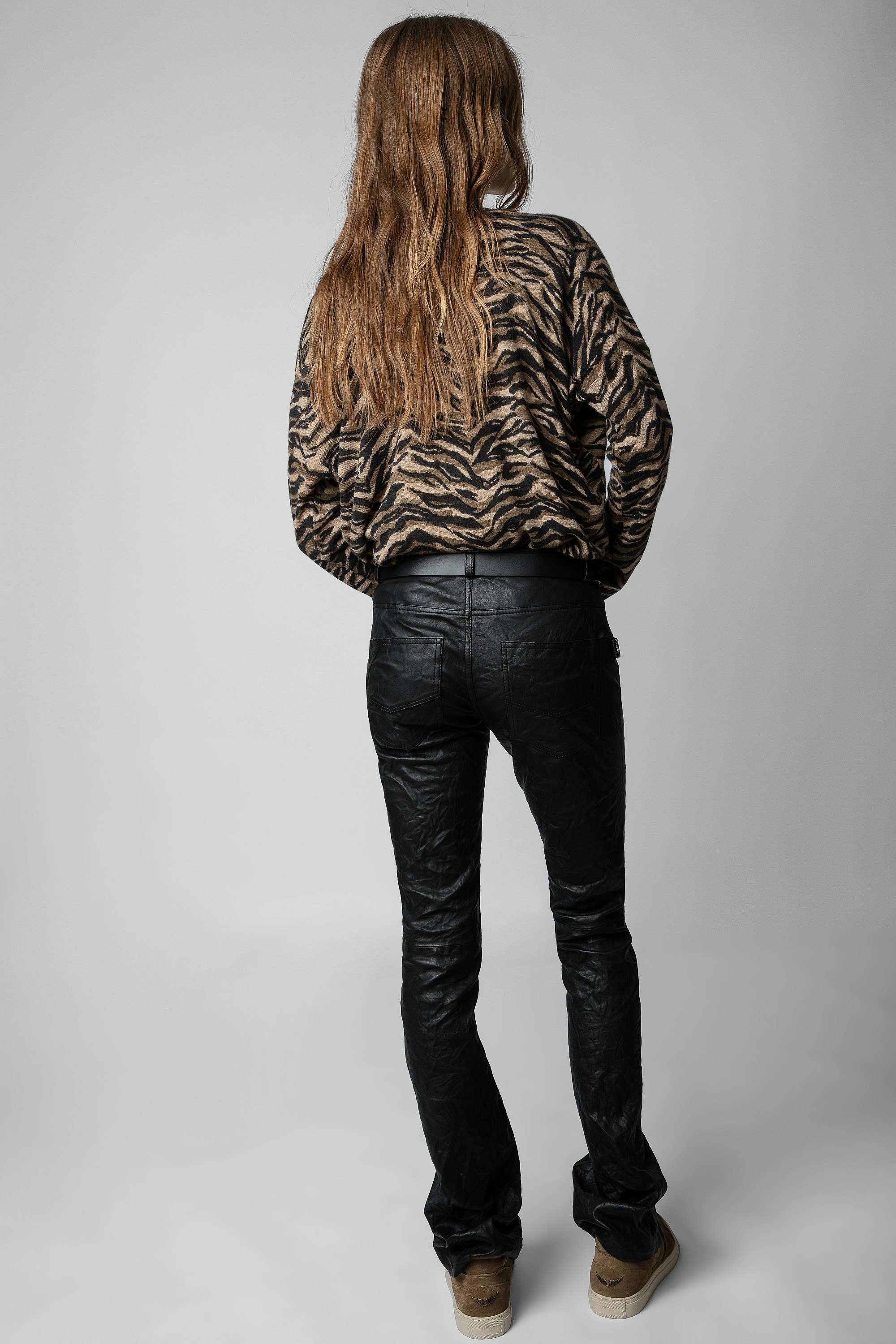 Pantalon Hippie Cuir Froissé