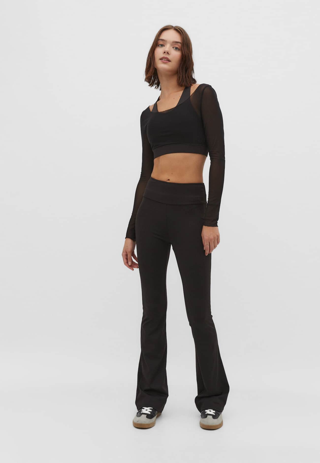 Top de tule contrastante
