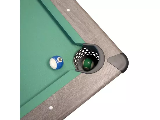 Billard Américain AMBIANCE 7Ft - 226,5 x 126,5 x 80 cm avec accessoires et plateau dînatoire - Gris