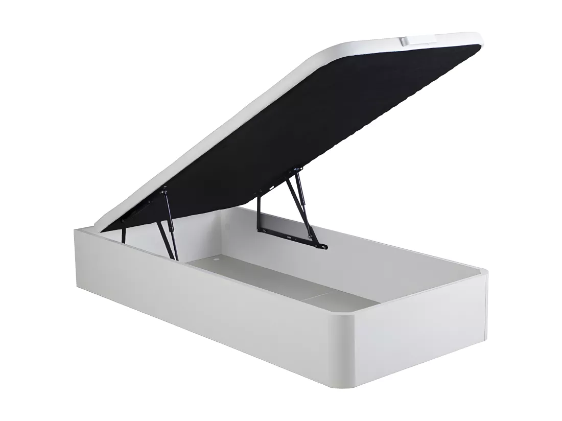 Ensemble 90 x 190 cm sommier coffre blanc + matelas hybride anti-feu ressorts ensachés 7 zones et mémoire de forme ép.29cm - SIVA de YSMÉE