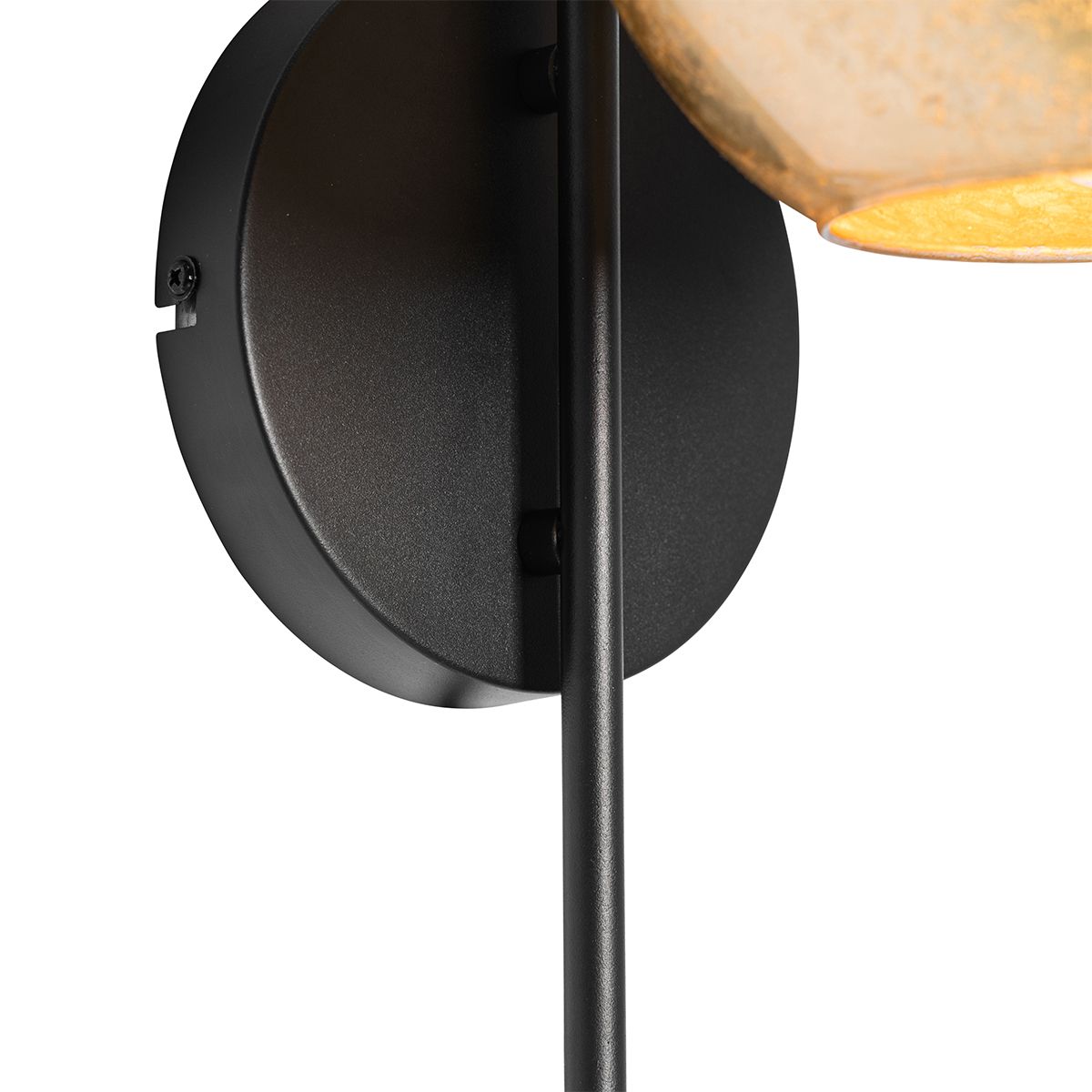 Design wandlamp zwart met goud glas - Bert