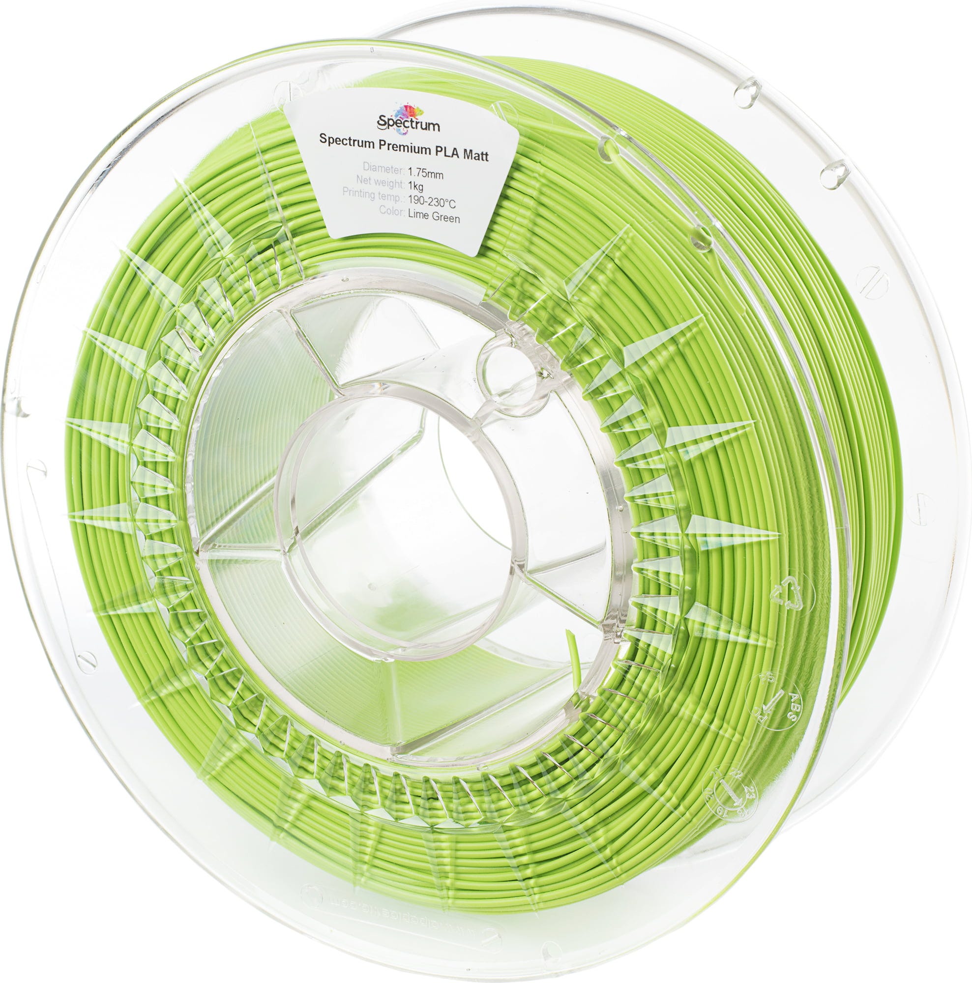 Spectrum  PLA MATT Lime Green, 1,75 mm (1.000 g)    Mattes Filament mit verbesserten Eigenschaften in Grün