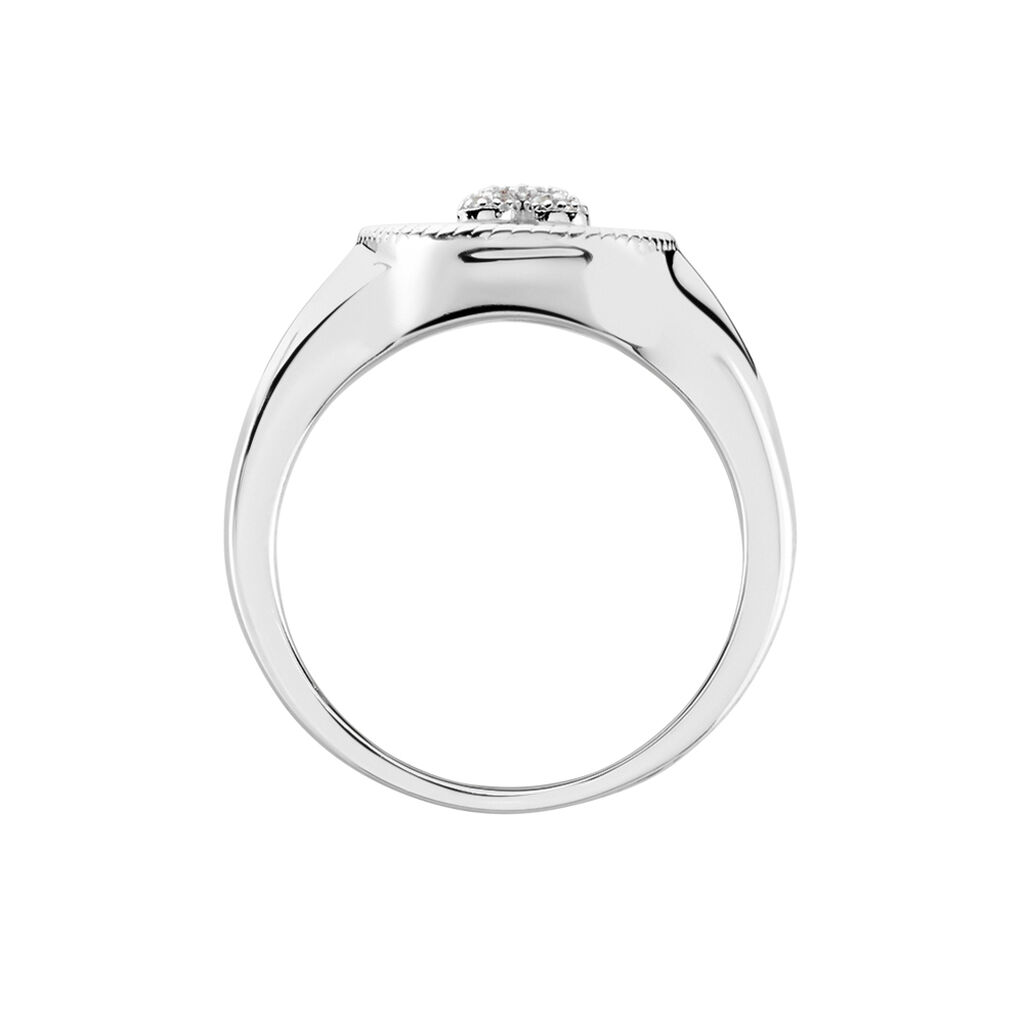 Chevalière Aracely Argent Blanc Nacre Oxyde De Zirconium