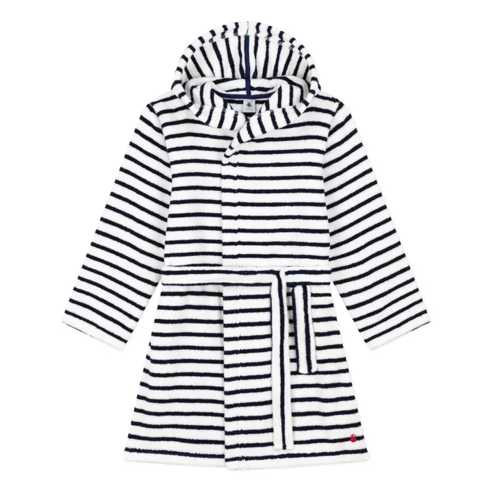 Petit Bateau Peignoir Eponge Rayé | Bleu marine
