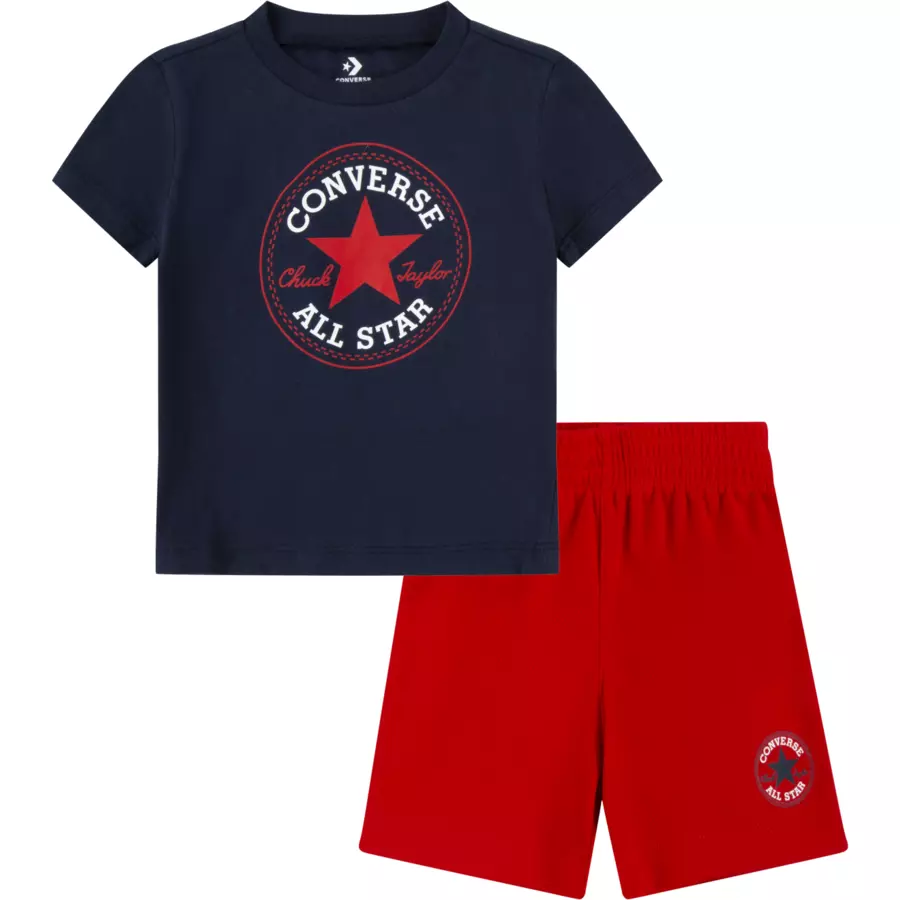 Converse Set T-Shirt und kurze Hose blaurot