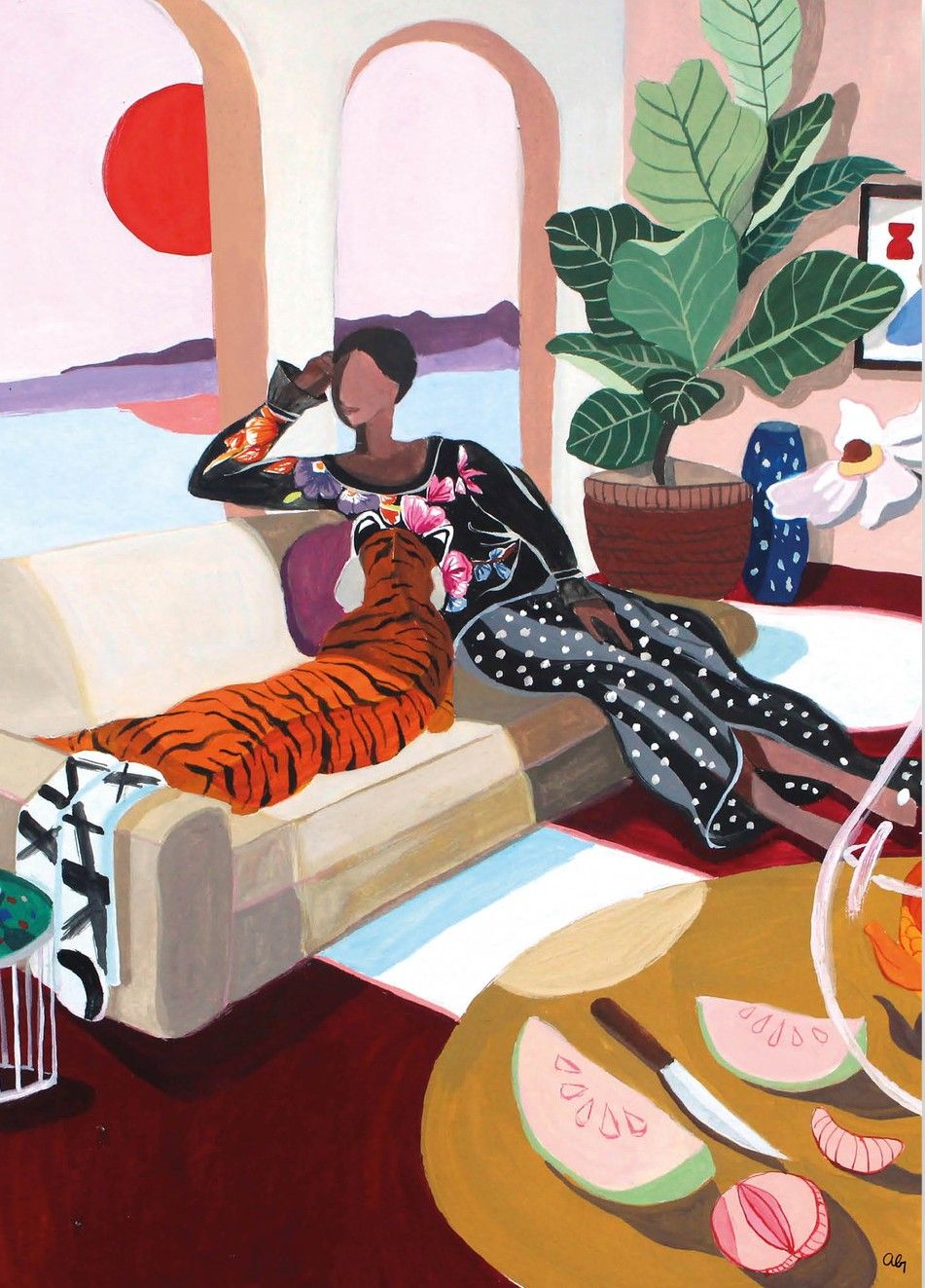 Glasschilderij Tiger Queen