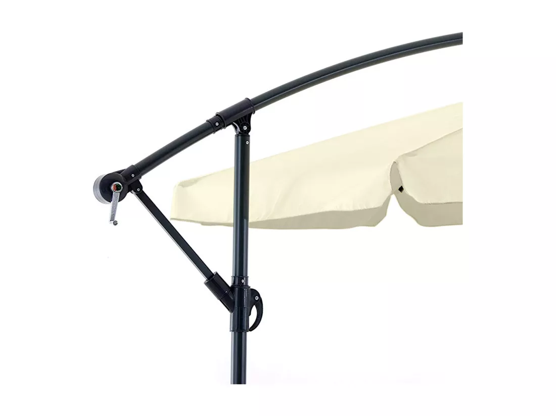Parasol de jardin déporté - en acier avec toile octogonale Ø 300 cm, beige