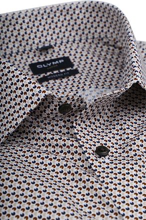 Olymp Luxor Overhemd Print Bruin 121144-28 kopen