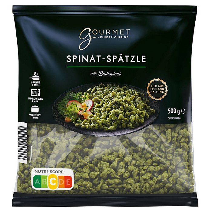 GOURMET FINEST CUISINE Spätzle 500 g, Spinat