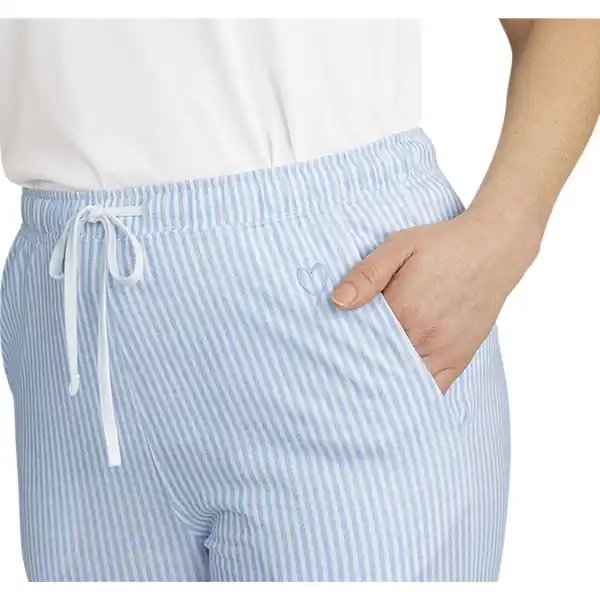 Pyjama 2-teilig, hellblau-weiß Gr. M