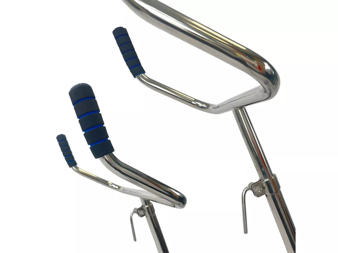 WaterClip - AquaBike acier inoxydable - Vélo de piscine léger - Hauteur réglable - Prof 1m10 à 1m20