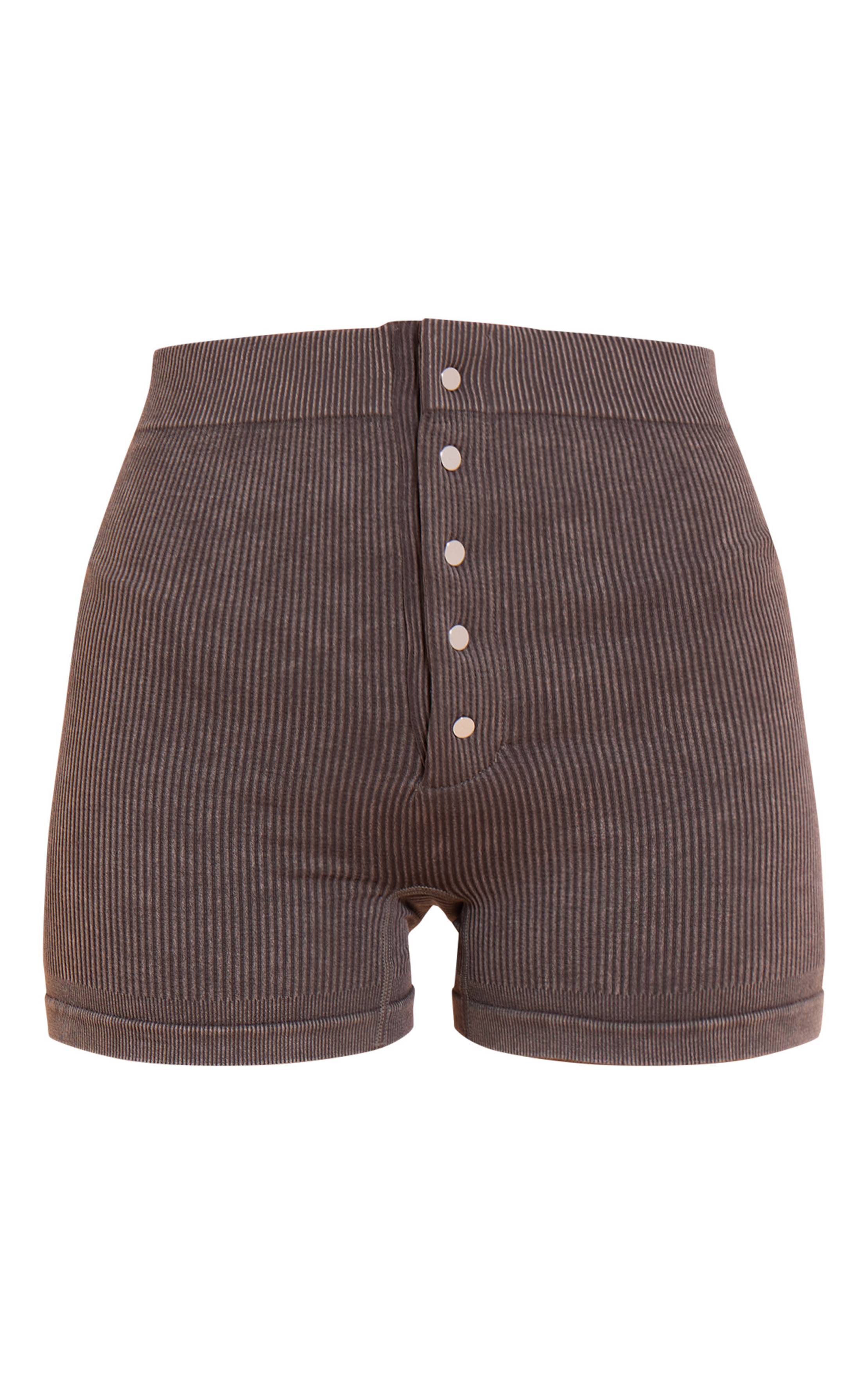 Short Côtelé À Boutons-pression Avec Effet Sculptant Petite Taille