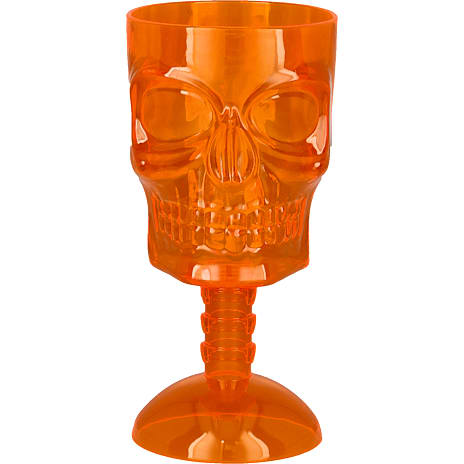 Halloween vinglas med kranie H: 16 cm - flere varianter - assorteret