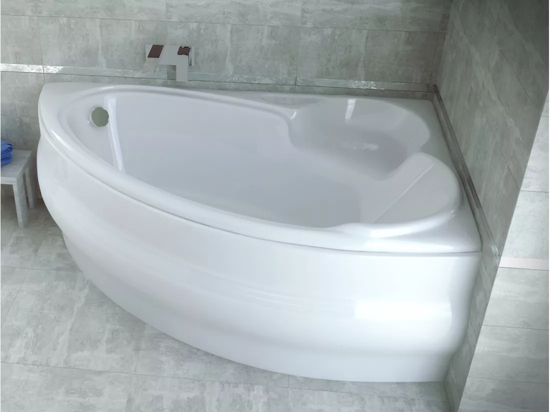 Baignoire d'angle NOVA 140-155-170cm Droite avec tablier - Dimensions: 140cm
