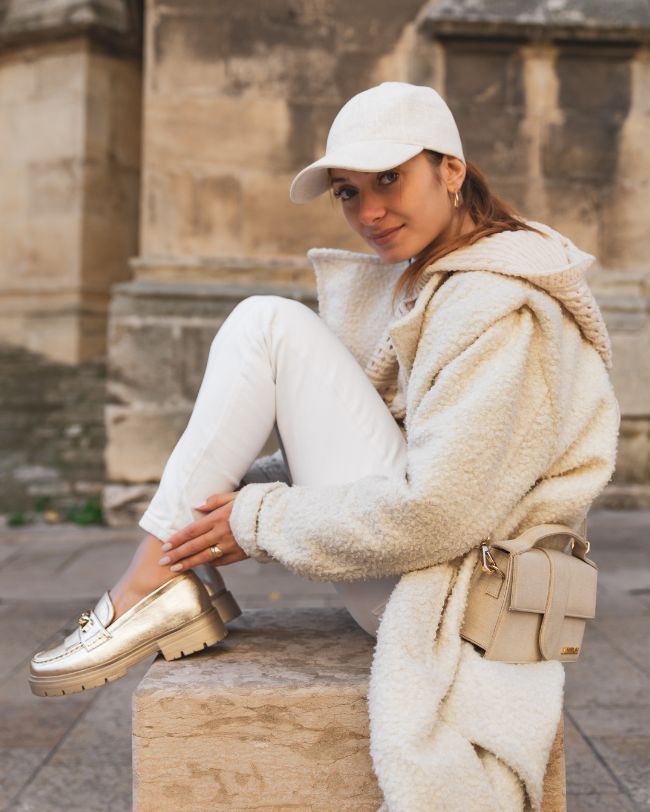 Mocassin femme doré - Livia