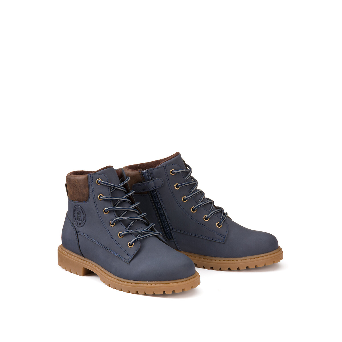 COLEÇÃO LA REDOUTE<br>Botas de cano curto com zíper e cadarço