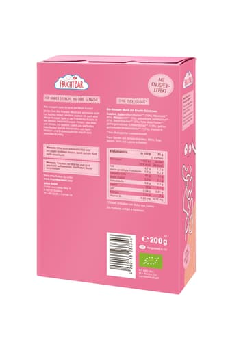 FruchtBar Bio-Knusper-Müsli Apfel, Erdbeere, Himbeere