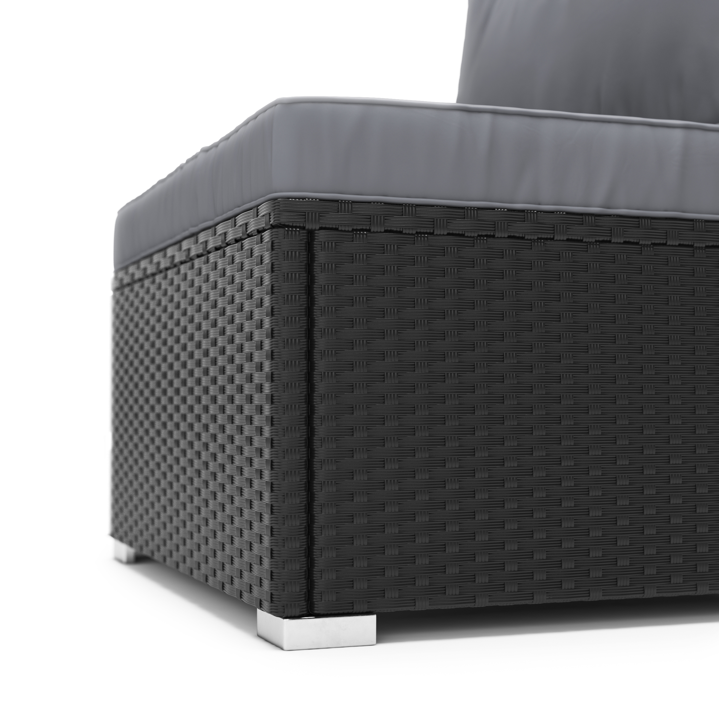 Mittelteil Rattanlounge KRETA schwarz/anthrazit