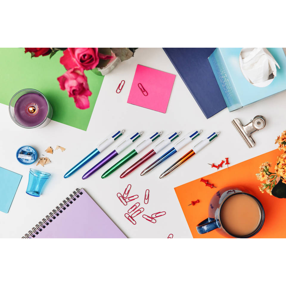 BIC Shine 4 kleuren pen