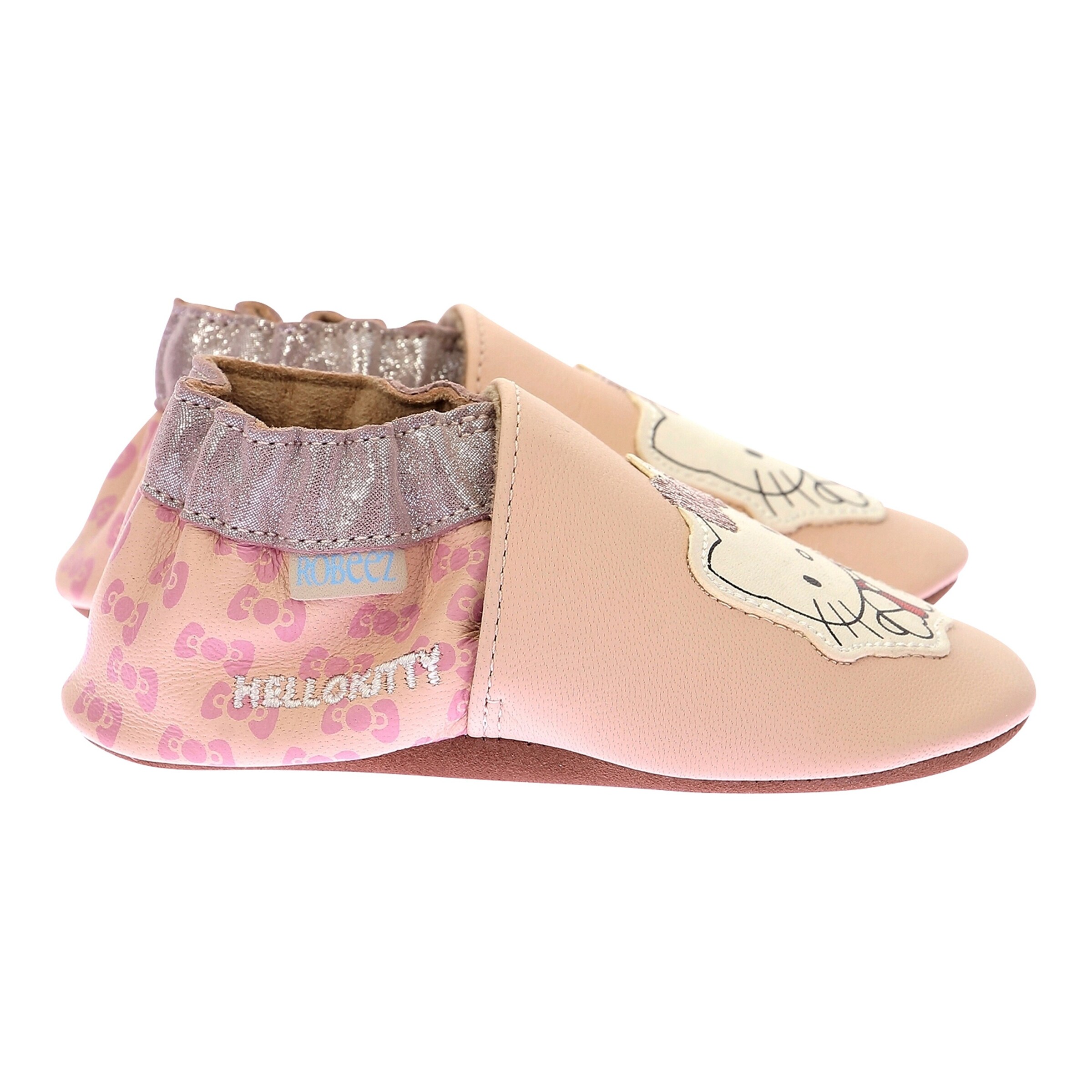 Robeez - HELLO KITTY Krabbel- und Hausschuhe Katze rosa/silber