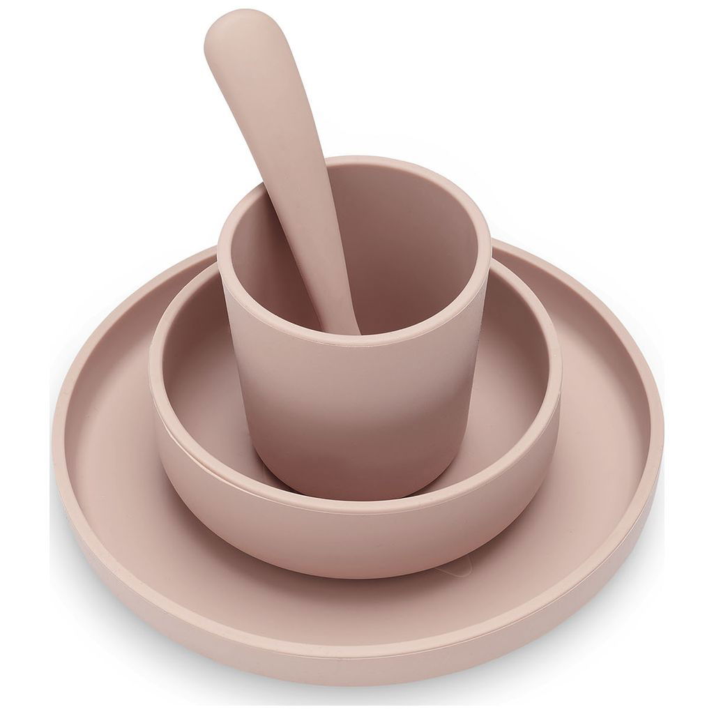 JolleinJollein   Kinder Geschirrset Silikon 4-teilig pale pink