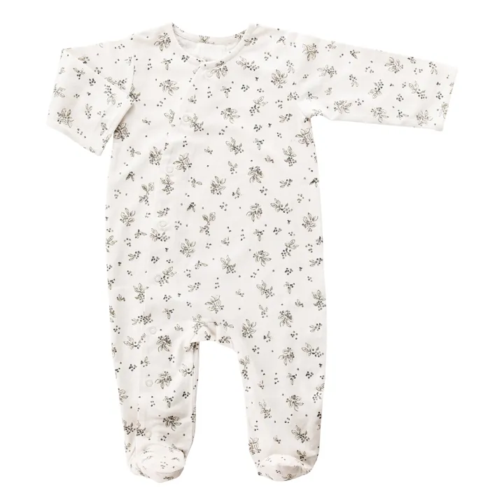 Bonjour Little Combinaison à pied Sloeberry Coton Bio | Ecru