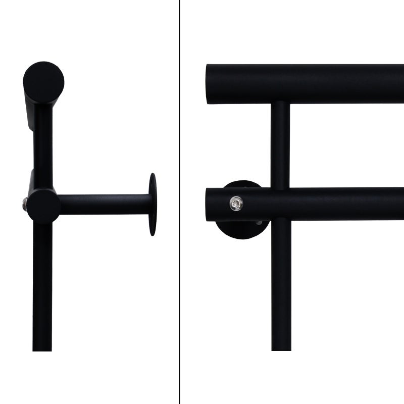 ECD Duitsland Franse balkonleuning 225 x 90 cm - met 16 vulspijlen - Zwart - mat en ruw - van gepoedercoat staal - Balkonleuning, balkonleuning, spijlenleuning, balkonrooster, raamrooster