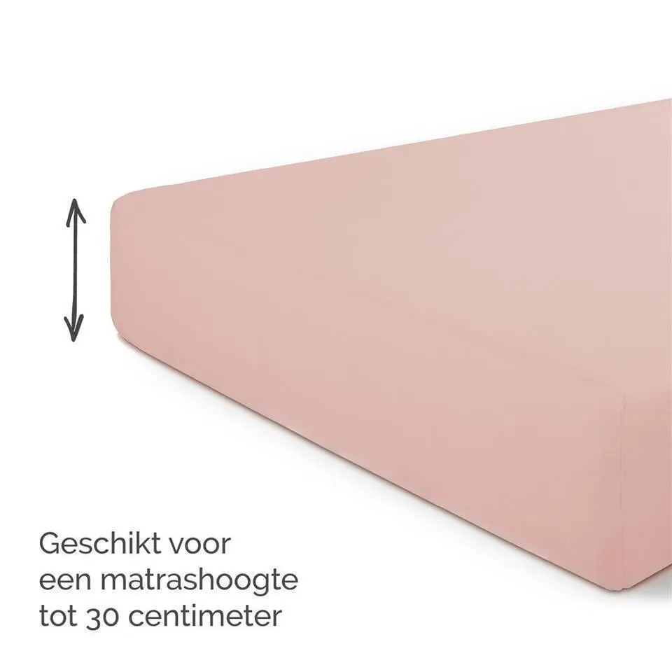 Byrklund - Hoeslaken Jersey - 180x200 cm - Oud Roze