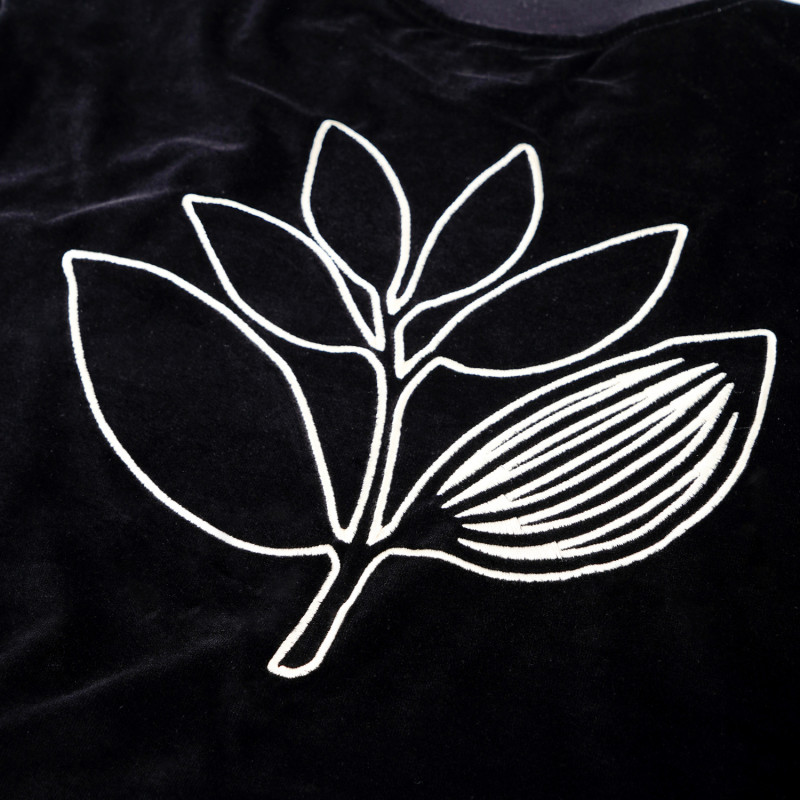 T-SHIRT MANCHES LONGUES EN VELOURS - NOIR