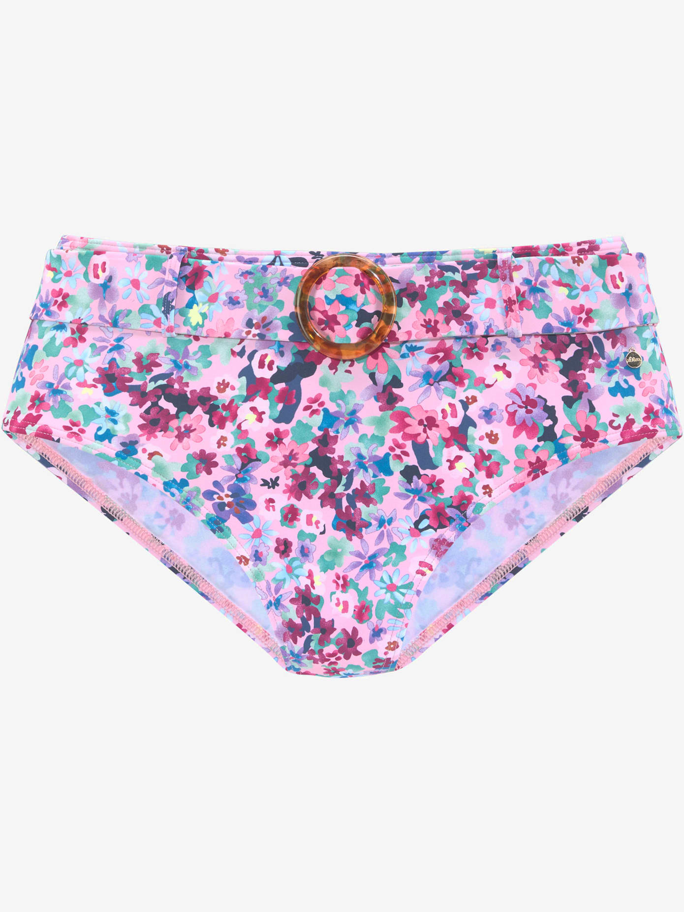 Bas de maillot de bain taille haute design floral