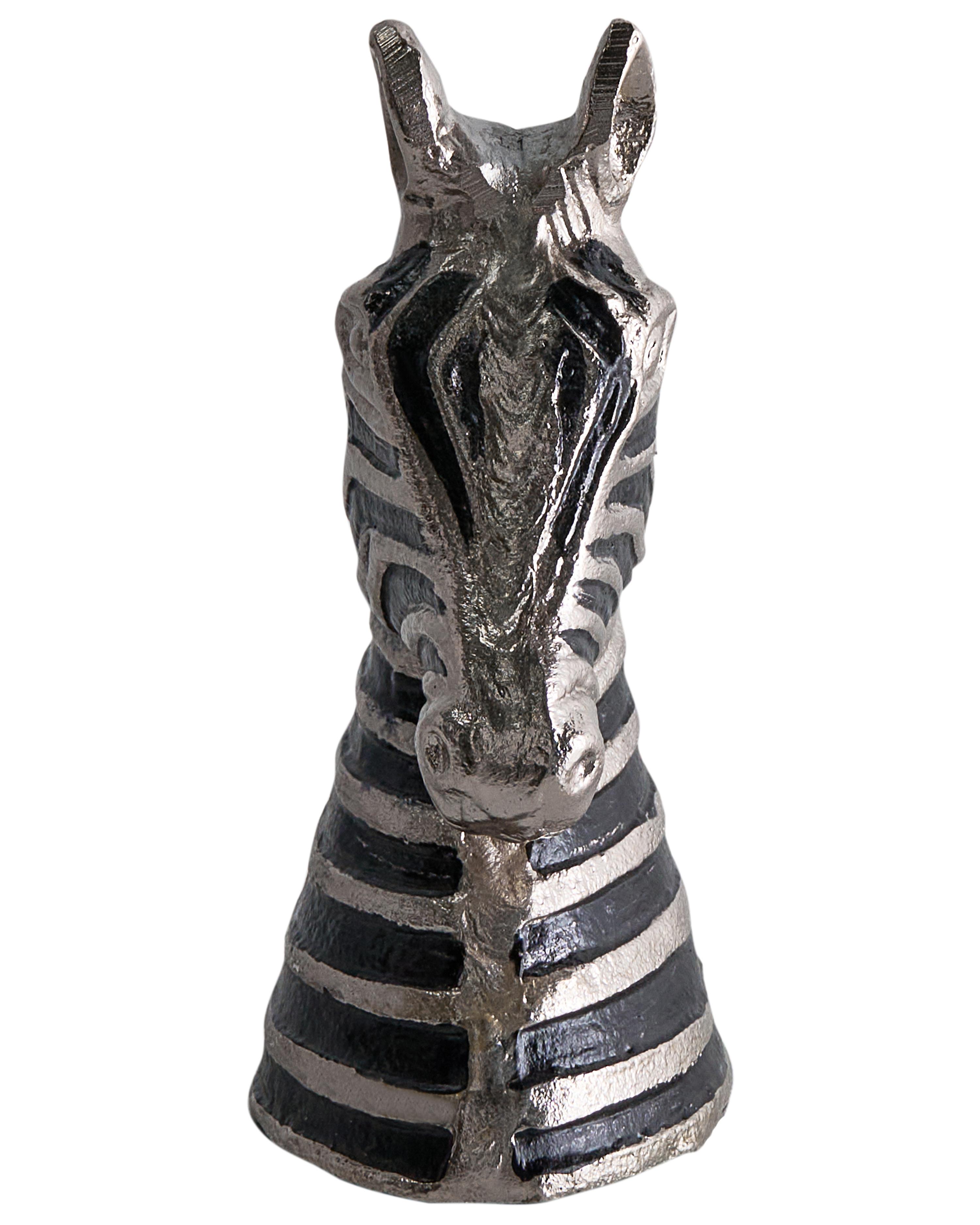 Figuur Zebra ZAGORA Metaal Zwart/zilver