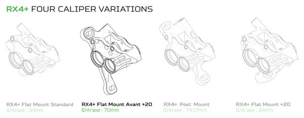 Etrier Avant Hope RX4  Flat Mount Shimano Minérale Orange HBSPC76C