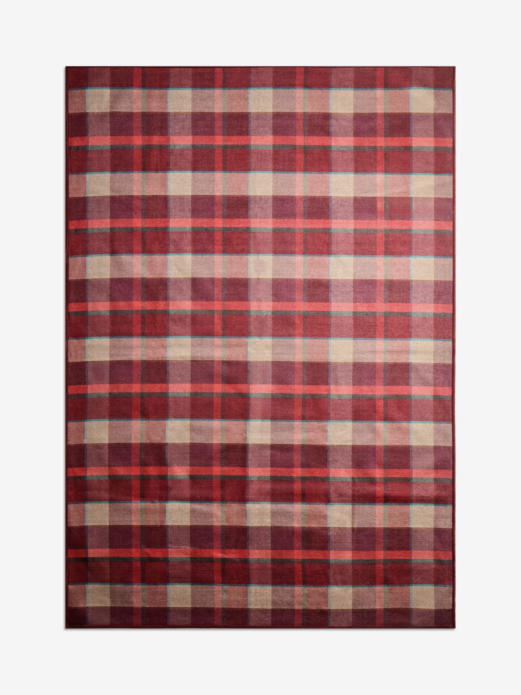 Washable Traditional Check Rug