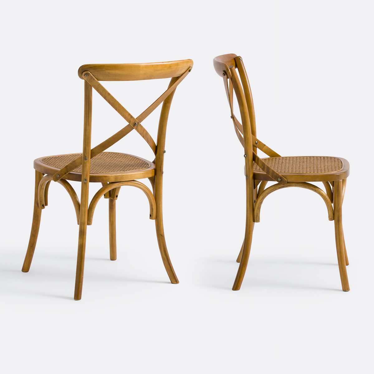 LA REDOUTE INTERIEURS<br>Conjunto de 2 cadeiras, madeira e rattan de cedro