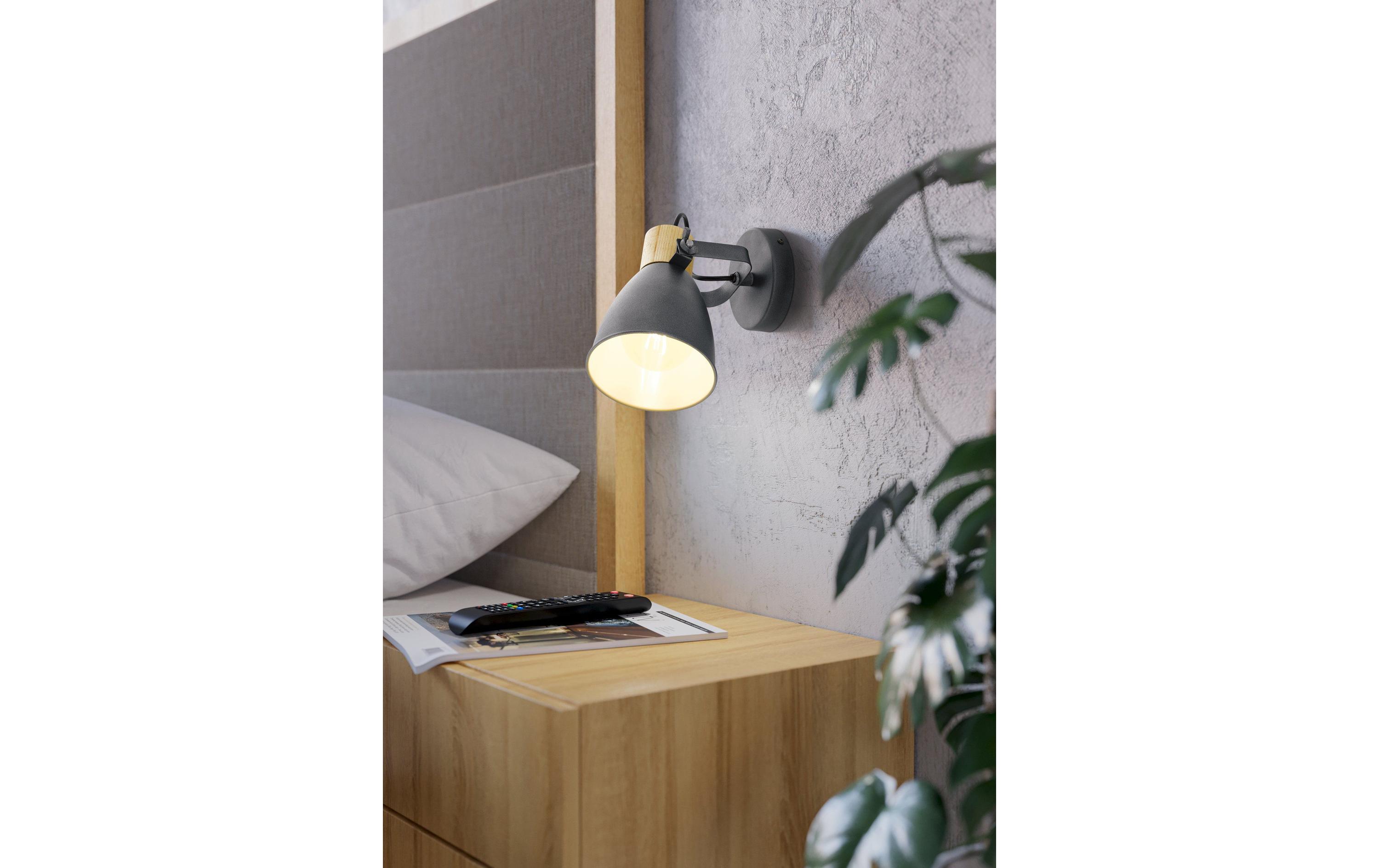 Aufbauspot COSWARTH anthrazit-Holz exkl. E27 1x25WWandspot