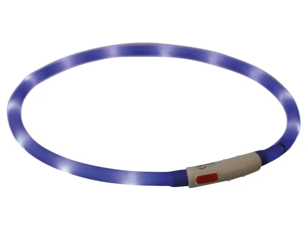 Trixie Flash lysring USB, silicone, XS–XL: 70 cm/ø 10 mm, royal