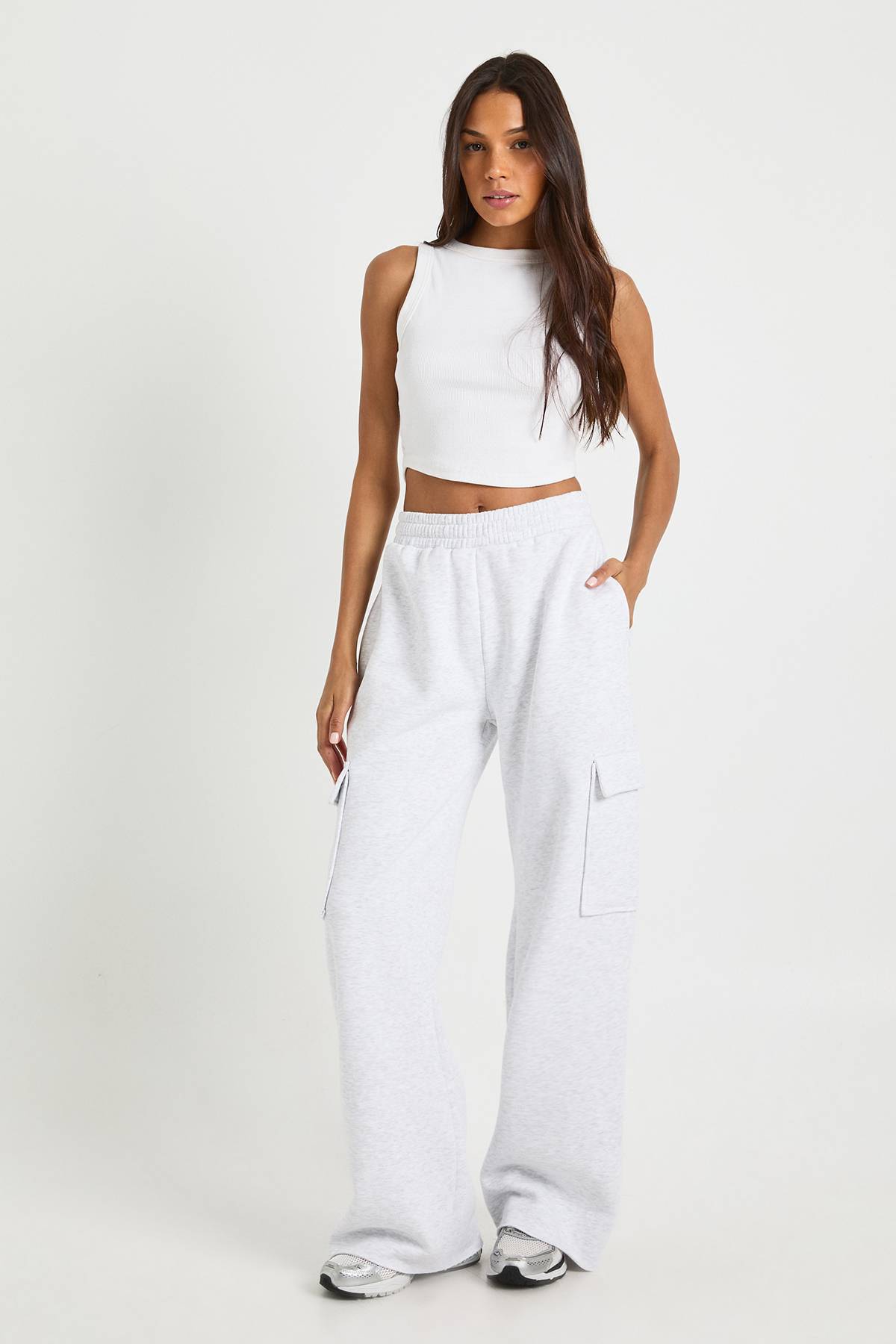 boohoo Jogger Cargo Taille Haute Jambes Larges