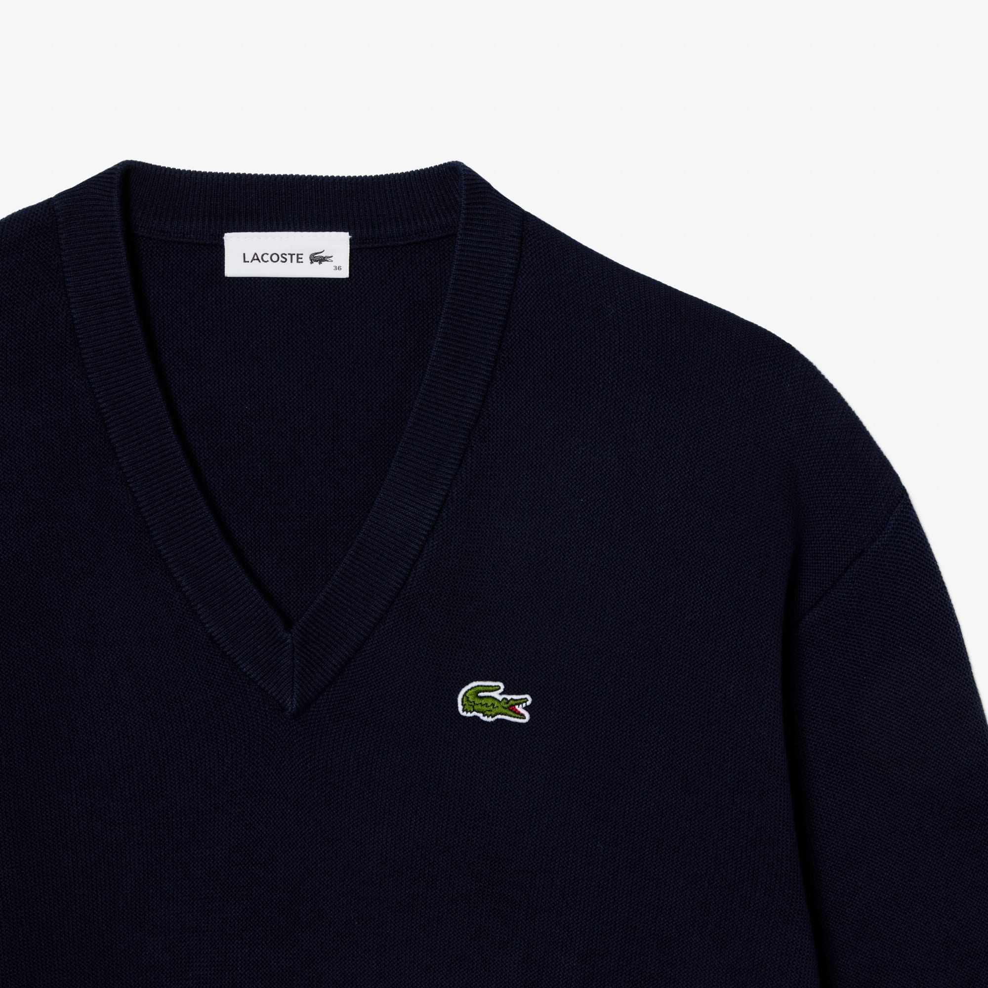 Pull col V femme Lacoste en coton biologique Pullovers - Bleu - Lacoste - Femme
