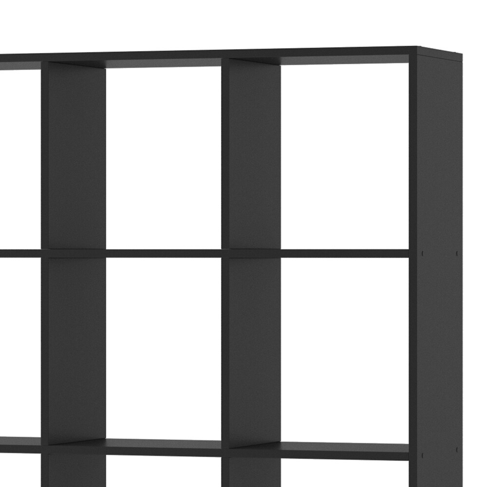 VICCO Raumteiler KARREE 16 Fächer Schwarz - Bücherregal Regal Standregal Büroregal